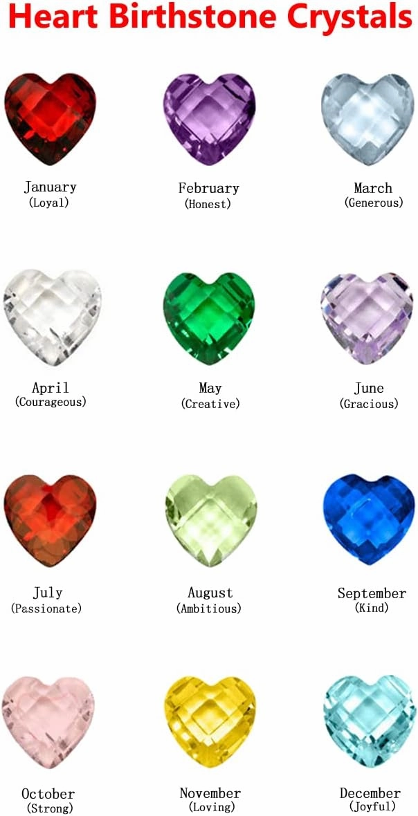 Birthstone Charms - 96Pcs 5mm Birthday Crystal Charms for Glass Living Floating Memory Locket Bracelet Pendant Necklace