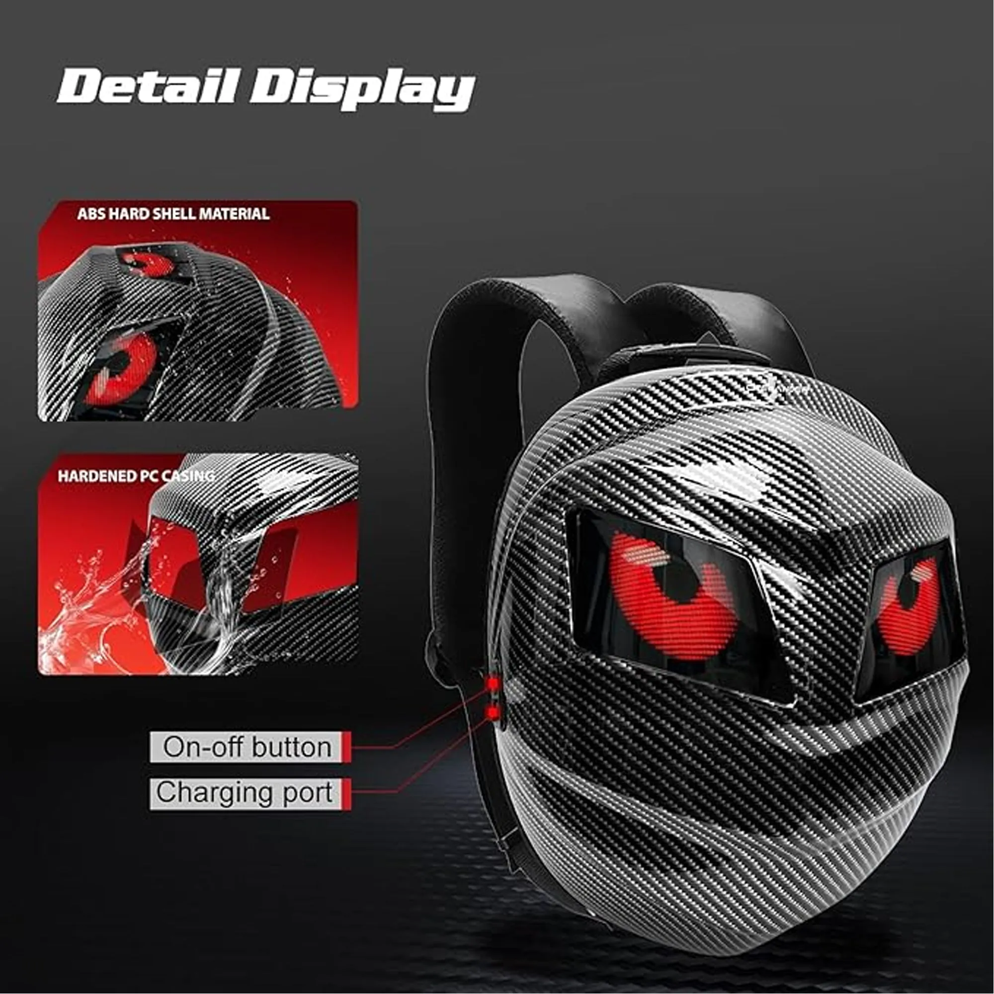 Black Knight LED Motorcycle Backpack with App Control - 708794