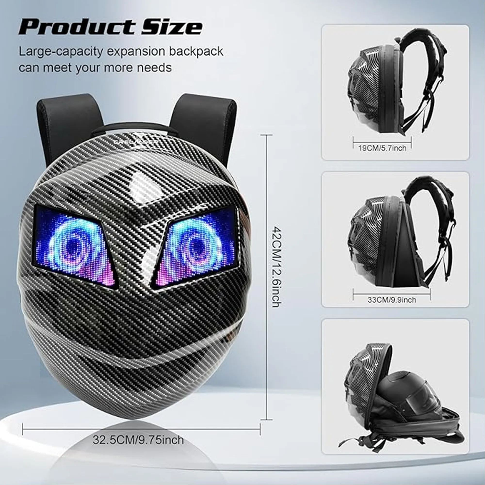 Black Knight LED Motorcycle Backpack with App Control - 708794