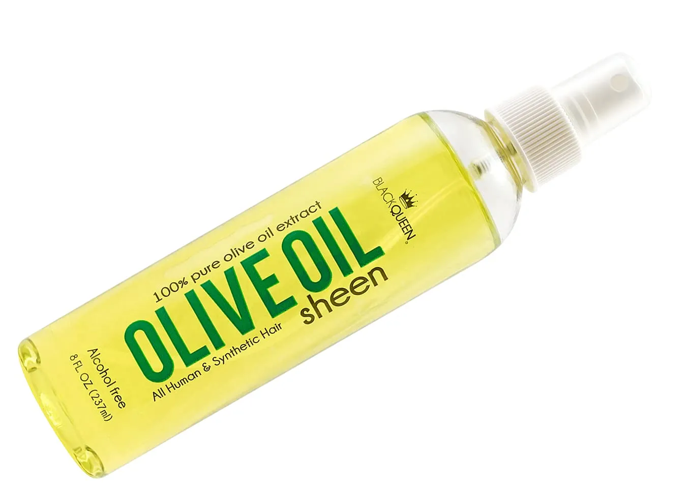 Black Queen Olive Oil Sheen Spray for Locs, Dreadlocks, Twists, Braids, Cornrows, 4C Hair - Moisturizing, Refreshing - 8 oz- Made in the USA (Pack of 2)
