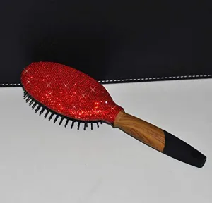 Bling Smooth and Detangle Hair Brush for Women, Girl, Wet/Dry Hair Massaging (Red02)