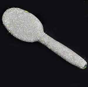 Bling Smooth and Detangle Hair Brush for Women, Girl, Wet/Dry Hair Massaging (Silver01)