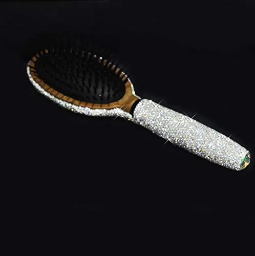 Bling Smooth and Detangle Hair Brush for Women, Girl, Wet/Dry Hair Massaging (Silver01)