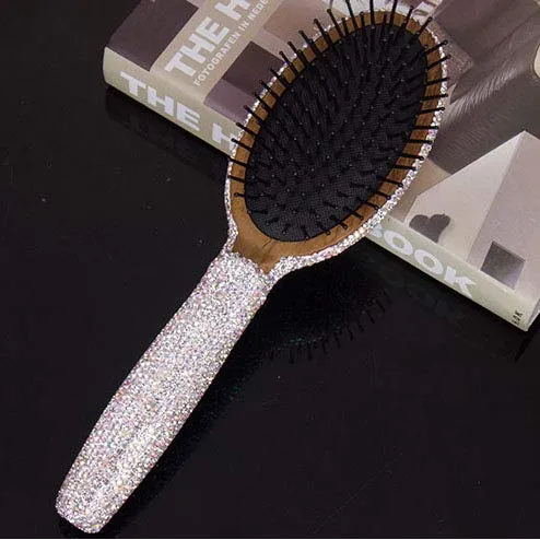 Bling Smooth and Detangle Hair Brush for Women, Girl, Wet/Dry Hair Massaging (Silver01)