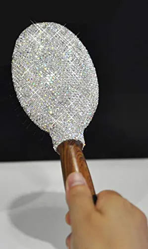 Bling Smooth and Detangle Hair Brush for Women, Girl, Wet/Dry Hair Massaging (Silver02)