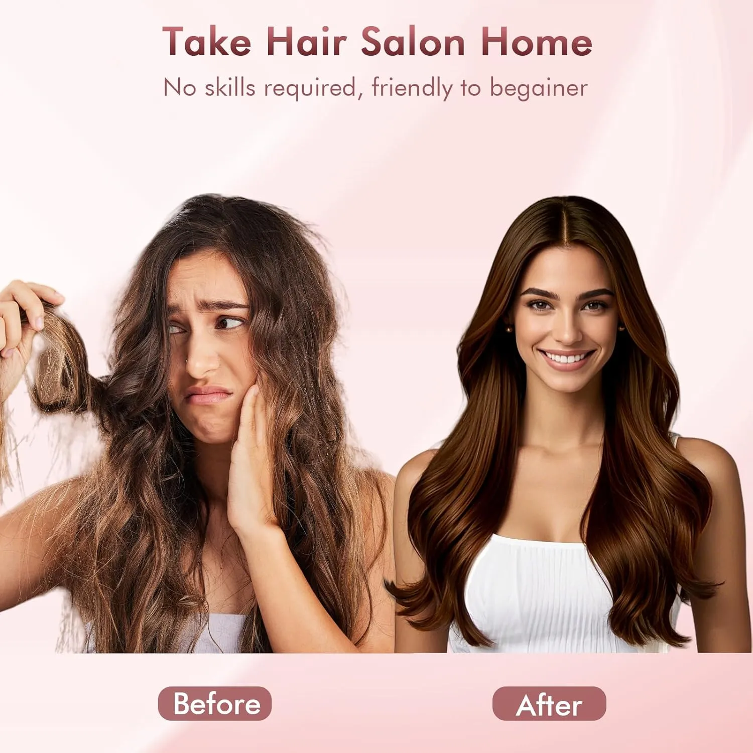 Blow Dryer Brush Hair Straightener: High Speed Hot Air Styler 110,000 RPM for Fast Drying Straightening Volumizing, One Step Volumizer with PTC Smoothing Comb Negative Ion for Silky Frizz-Free (Gold)