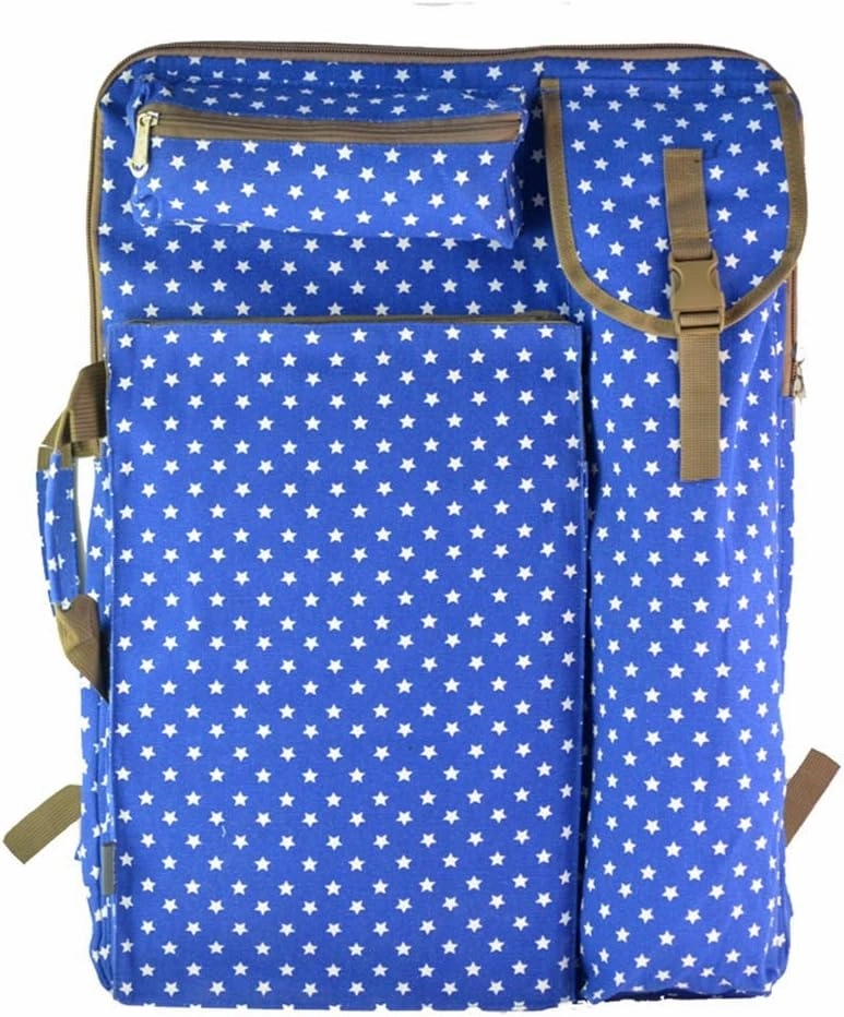 Blue Drawing Bag Sketch Drawing Bag Shoulders 4k Art Painting Bag Waterproof Thick Canvas Storage Bag