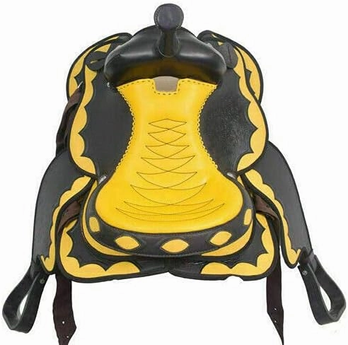 BNB International Classic Western Barrel Racing Handmade Synthetic Cordura Horse Saddle Lightweight Barrel Racing Saddle Trail Tack Equestrian Horse Saddle Tack Size 10" to 18" inches Seat SB61
