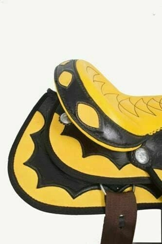 BNB International Classic Western Barrel Racing Handmade Synthetic Cordura Horse Saddle Lightweight Barrel Racing Saddle Trail Tack Equestrian Horse Saddle Tack Size 10" to 18" inches Seat SB61