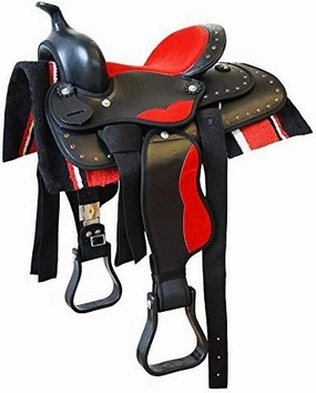BNB International Classic Western Barrel Racing Handmade Synthetic Cordura Horse Saddle Lightweight Barrel Racing Saddle Trail Tack Equestrian Horse Saddle Tack Size 10" to 18" inches Seat SB76