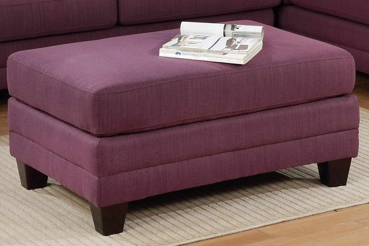 Bobkona Poundex Tyne 3-Pcs Sectional Set, Purple