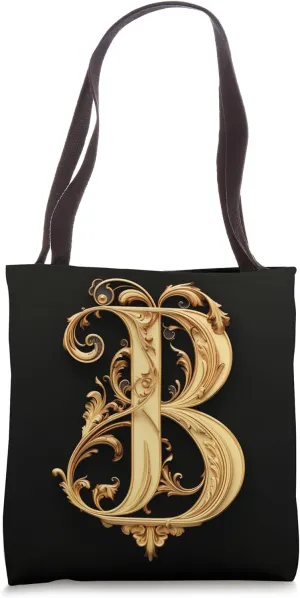 Boho Chic Floral Wreath Latter B Cute Pastel Tote Bag
