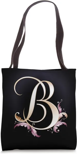 Boho Chic Floral Wreath Latter B Cute Pastel Tote Bag