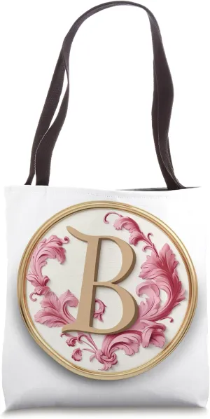 Boho Chic Floral Wreath Latter B Cute Pastel Tote Bag
