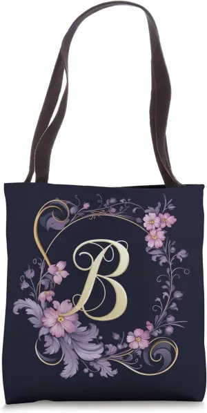 Boho Chic Floral Wreath Latter M Cute Pastel Tote Bag