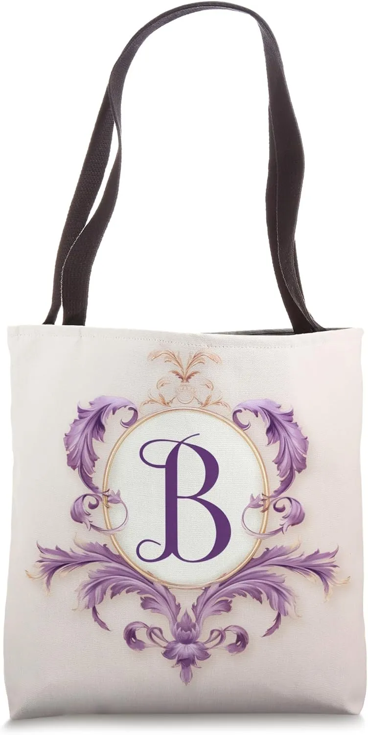 Boho Chic Floral Wreath Latter M Cute Pastel Tote Bag