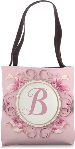Boho Chic Floral Wreath Latter M Cute Pastel Tote Bag