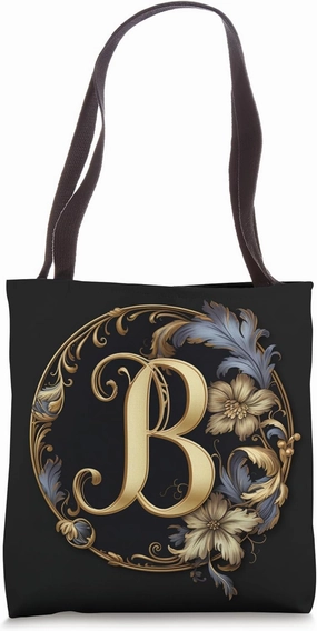 Boho Chic Floral Wreath Latter B Cute Pastel Tote Bag