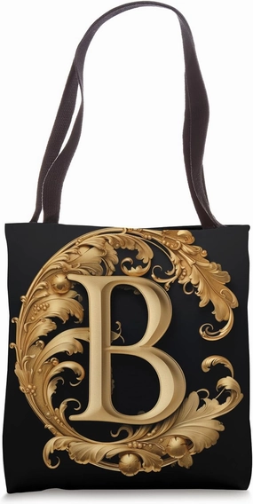Boho Chic Floral Wreath Latter B Cute Pastel Tote Bag