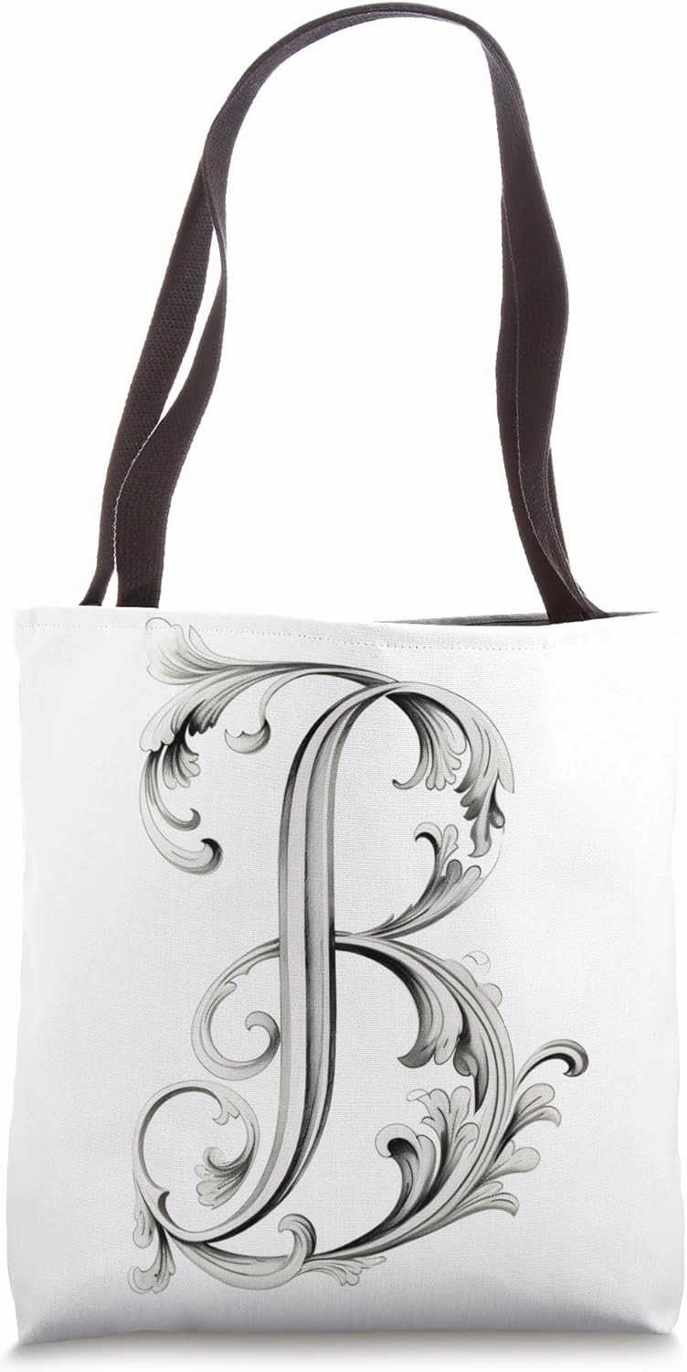 Boho Chic Floral Wreath Latter B Cute Pastel Tote Bag