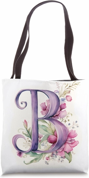 Boho Chic Floral Wreath Latter M Cute Pastel Tote Bag