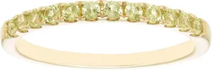 Boston Bay Diamonds 10K Gold Stackable Wedding Gemstone Anniversary Band Ring - Choice of Birthstone, Ring Size, and Yellow or White Gold