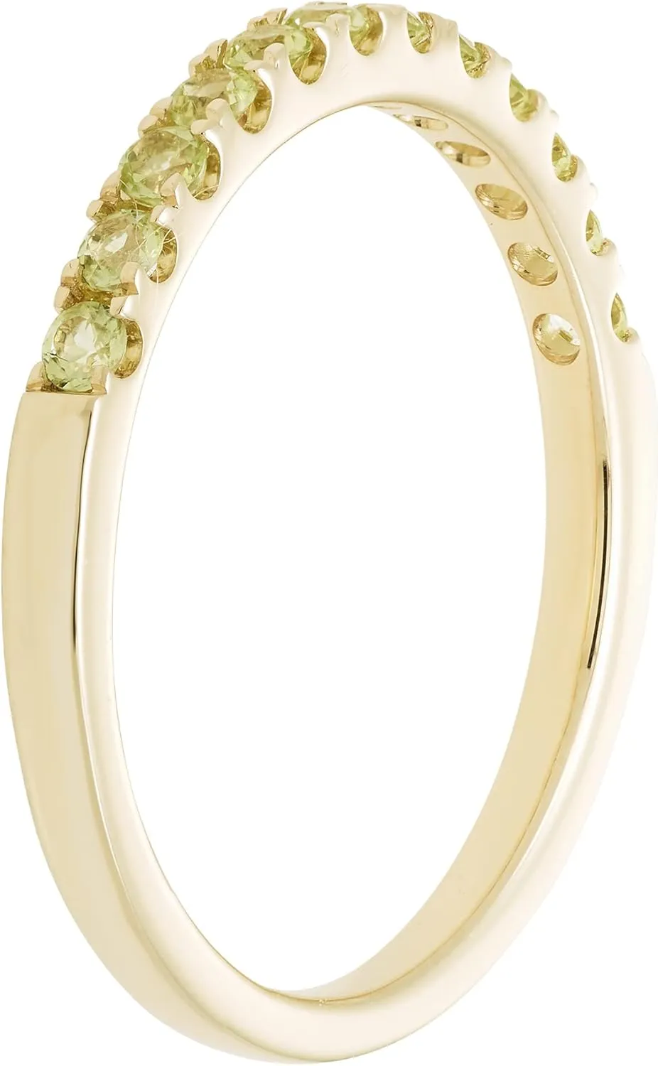 Boston Bay Diamonds 10K Gold Stackable Wedding Gemstone Anniversary Band Ring - Choice of Birthstone, Ring Size, and Yellow or White Gold