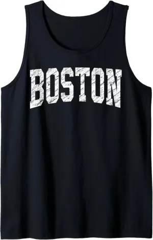 Boston MA Vintage Sport White Text Design Men and Women Gift Tank Top