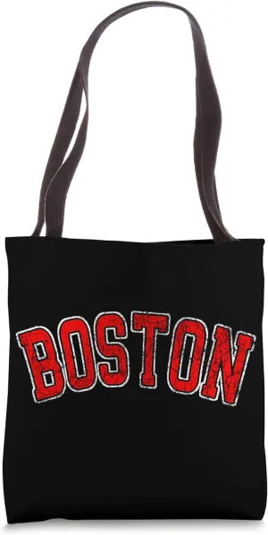 Boston Retro Red Curve Text Classic Tote Bag