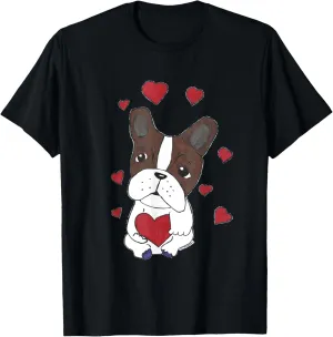 Boston Terrier Dog with Hearts T-Shirt