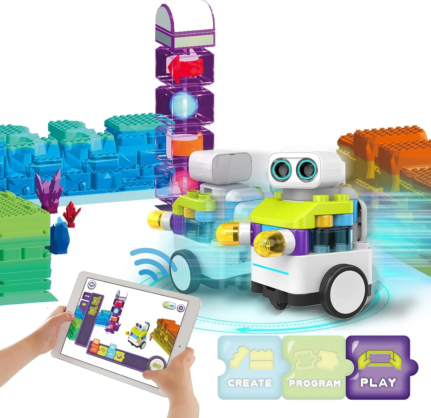 BOTZEES Classic Plus Coding Robots for Kids, Remote Control Robot, 8 in 1 AR STEM Toys for 4  Years Old Kids (APP Based, iOS, Android and Kindle Fire Compatible)