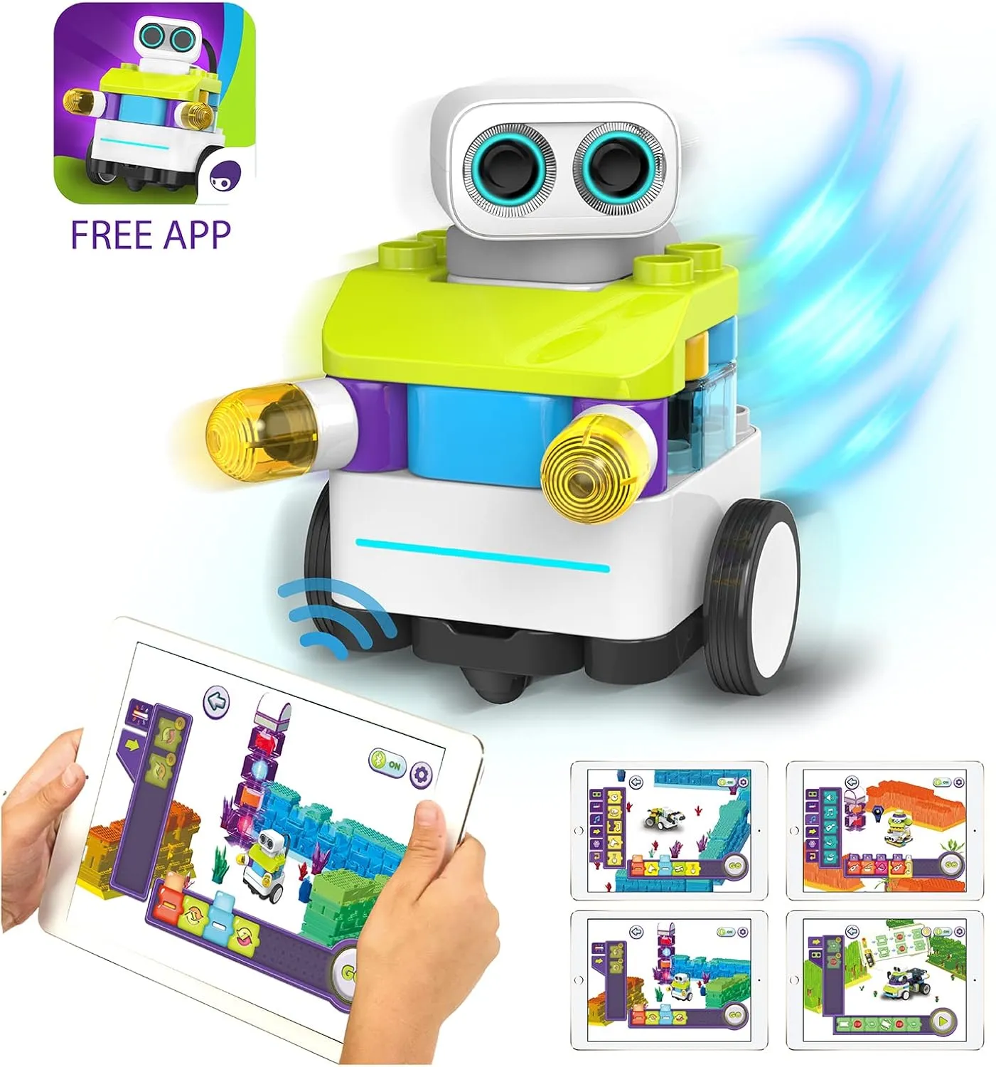 BOTZEES Classic Plus Coding Robots for Kids, Remote Control Robot, 8 in 1 AR STEM Toys for 4  Years Old Kids (APP Based, iOS, Android and Kindle Fire Compatible)