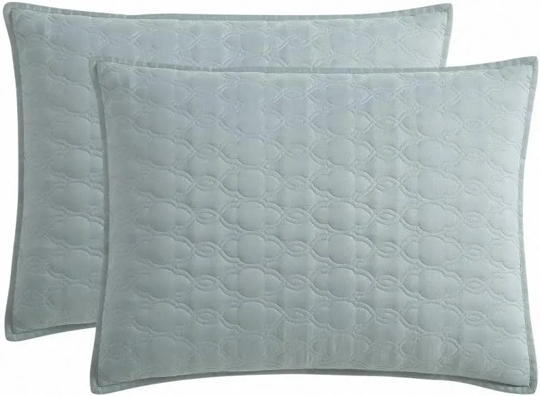 BOURINA Quilt Set Coverlet Set Quilting Bedspread 3-Piece Quilt Set Microfiber Lightweight, Queen 90" x 92" Aqua