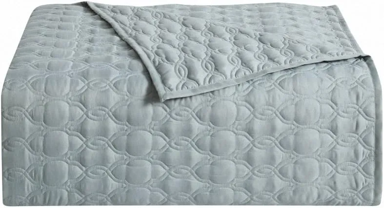 BOURINA Quilt Set Coverlet Set Quilting Bedspread 3-Piece Quilt Set Microfiber Lightweight, Queen 90" x 92" Aqua