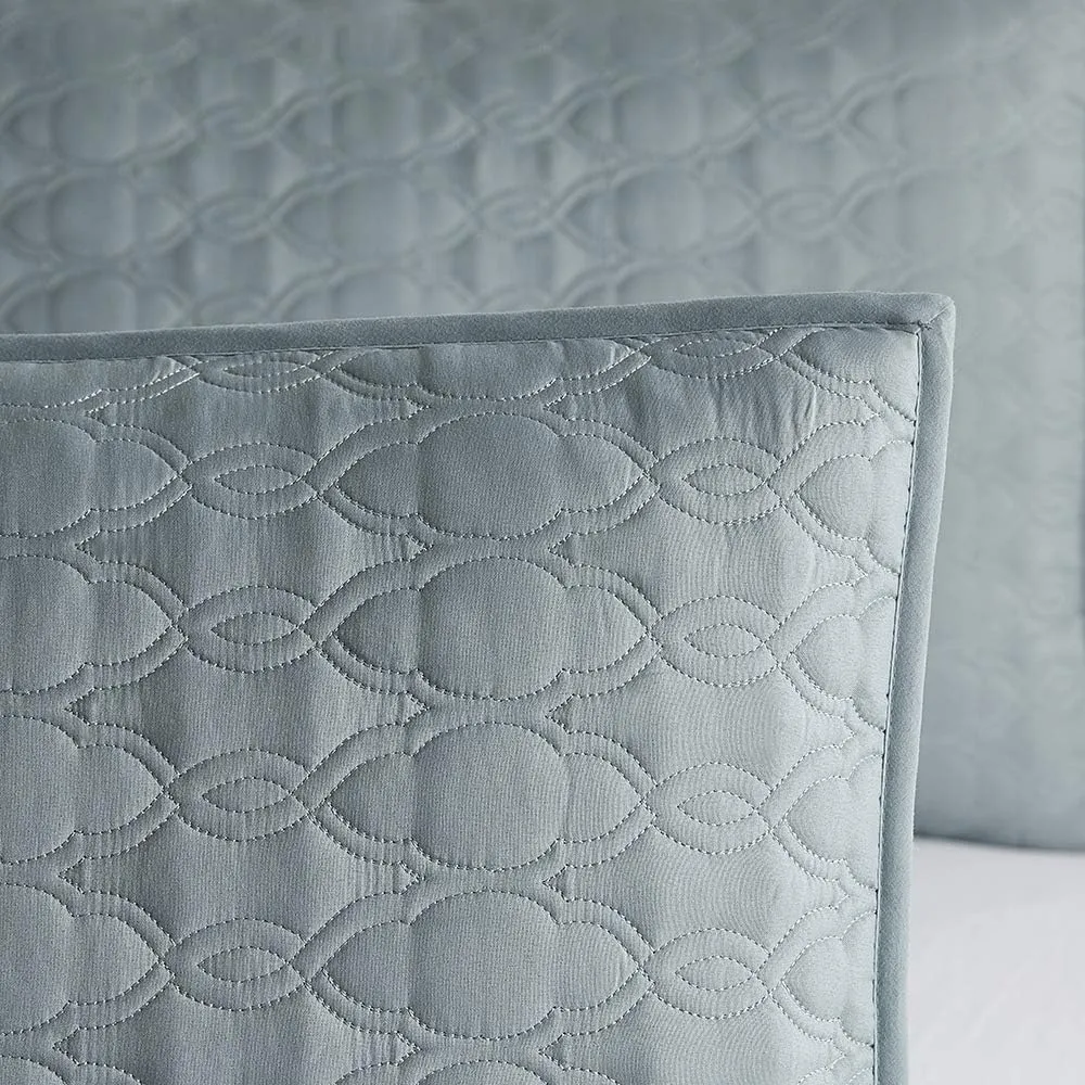 BOURINA Quilt Set Coverlet Set Quilting Bedspread 3-Piece Quilt Set Microfiber Lightweight, Queen 90" x 92" Aqua