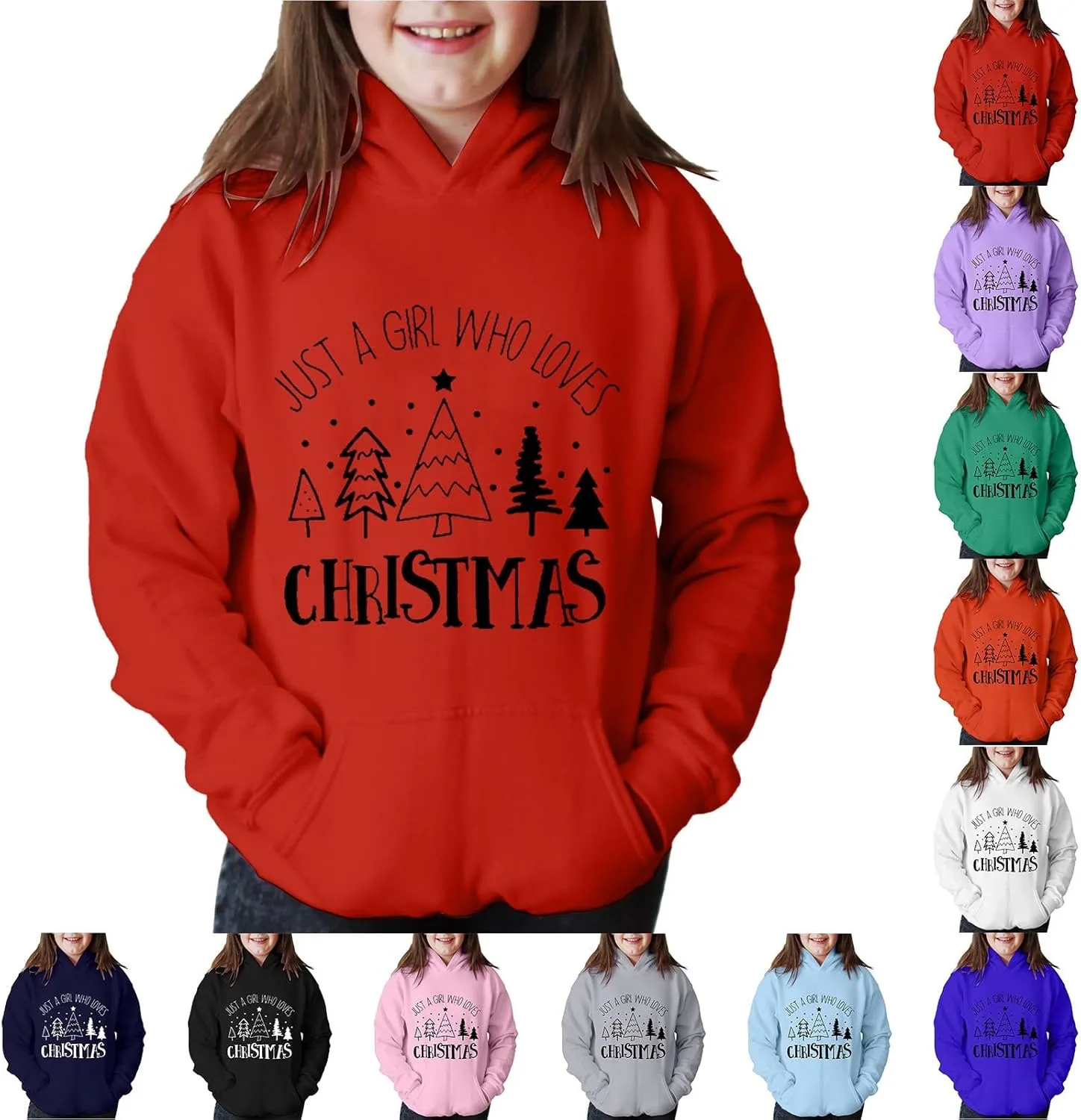 Boys Girls Christmas Clothes Kids Hoodie Sweatshirt Long Sleeve Funny Graphic Oversized Sweater Pullover