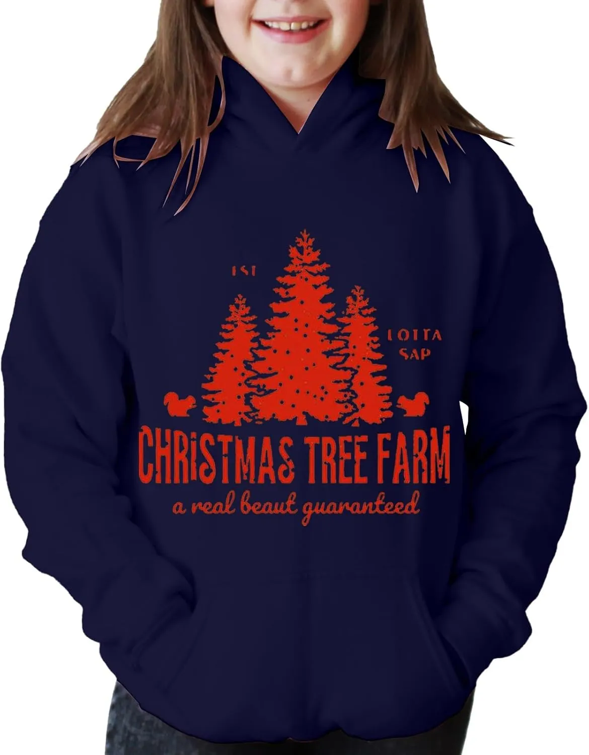 Boys Girls Long Sleeve Hoodie Sweatshirts Kids Christmas Funny Graphic Sweater Oversized Hooded Pullover Tops Outfit
