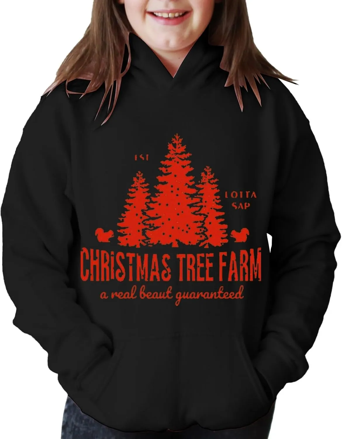 Boys Girls Long Sleeve Hoodie Sweatshirts Kids Christmas Funny Graphic Sweater Oversized Hooded Pullover Tops Outfit