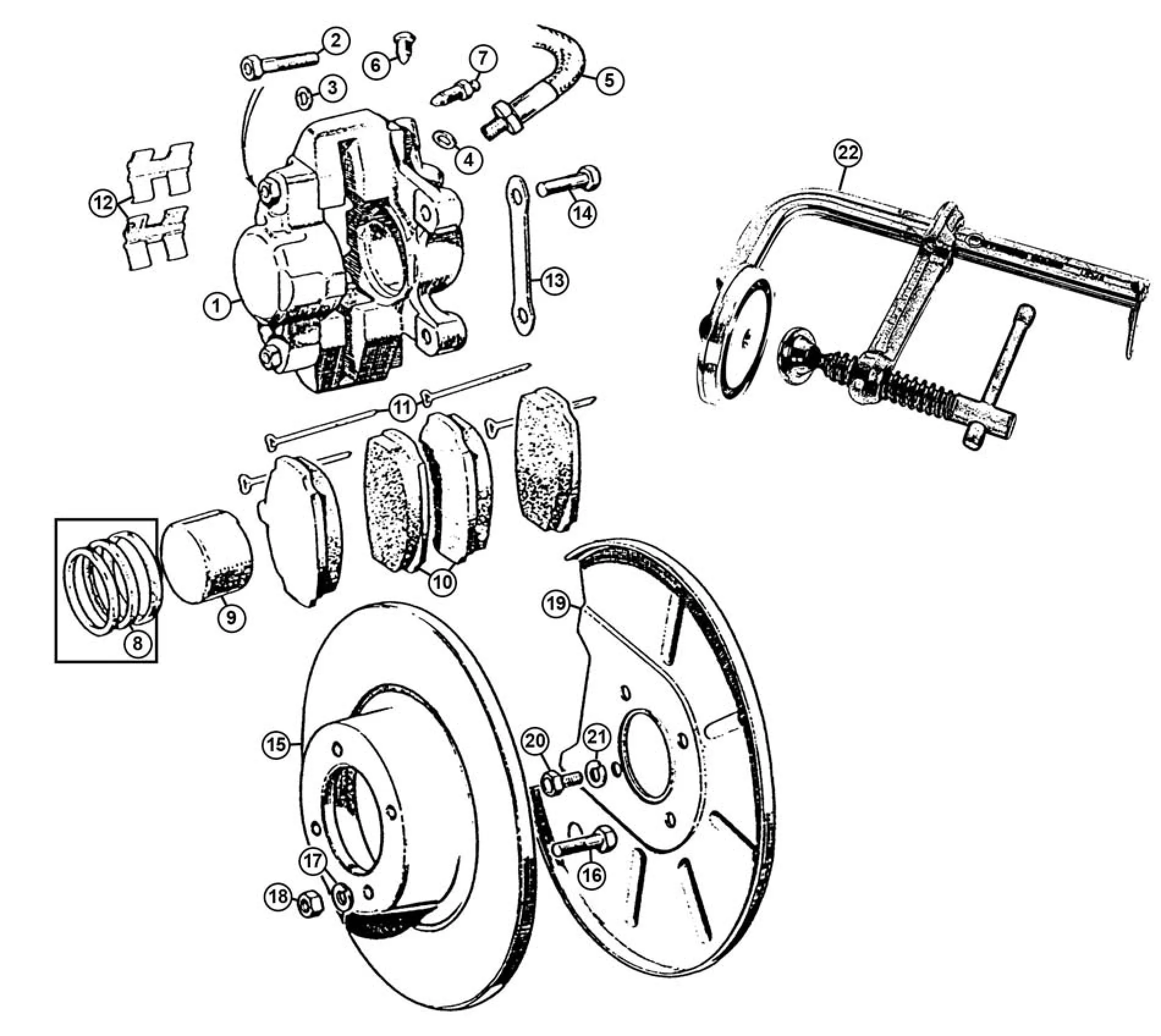 BRAKE PAD SET, MGB, GIRLING