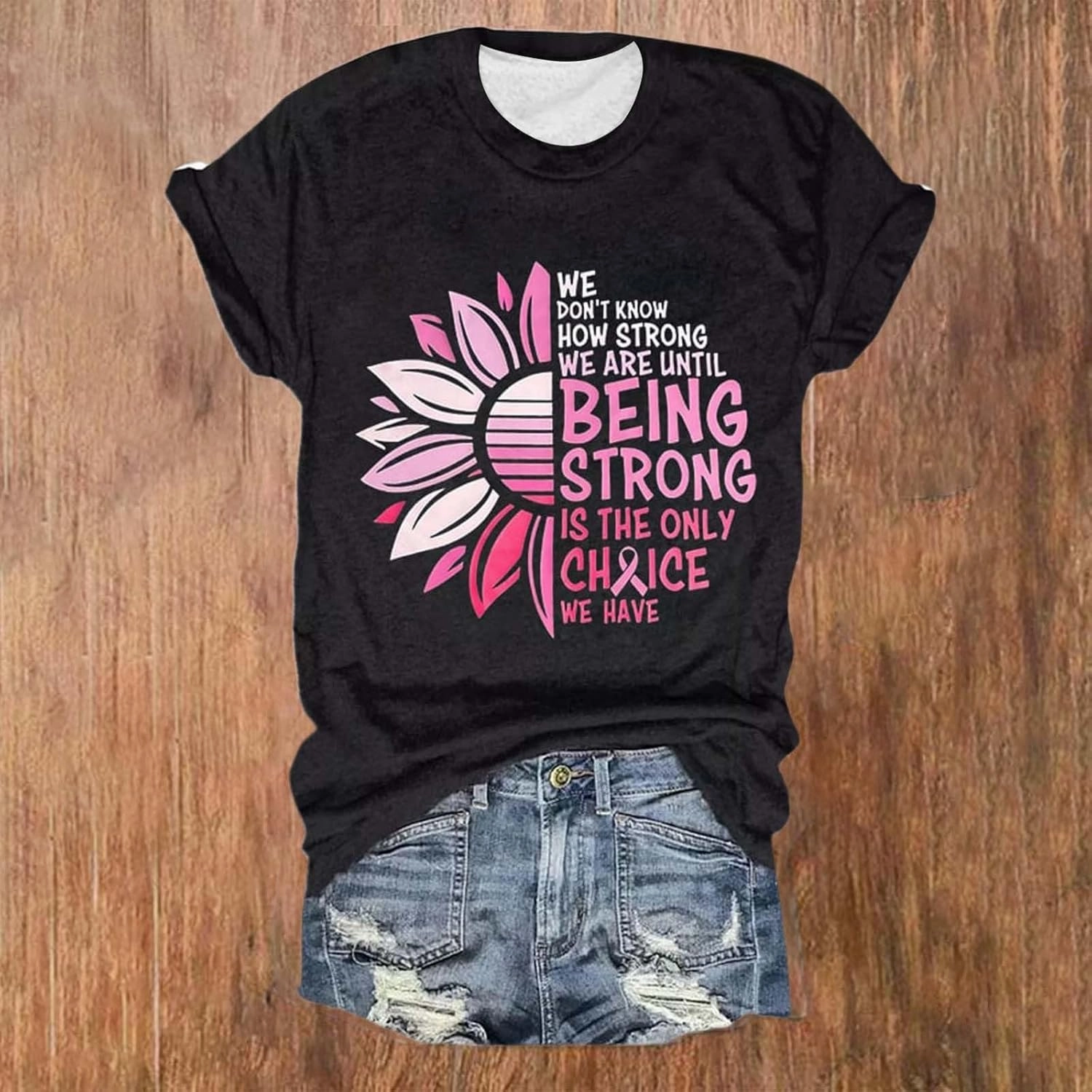 Breast Cancer Shirt for Women Funny Letter Print Cancer Awareness Tshirt Casual Crewneck Short Sleeve Graphic Tee Top