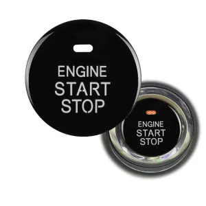 Bright Black Car Start Stop Engine Ignition Cover Auto Button Case Replacement for Lexus Toyota Subaru with Light Hole