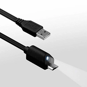 Bright LED 2Pack MicroUSB Cable Compatible with Asus Transformer Book T90 Chi with Touch Activated LED Light and 480Mbps Data Transfer! (5ft)