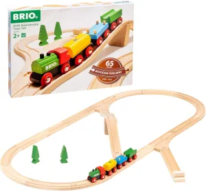 BRIO Classic 65th Anniversary Wooden Train Set - 32-Piece FSC-Certified Wood Train Set - Includes Wooden Trains, Wagons, Bridge & Tracks - Compatible Classic - Kids Ages 2 & Up