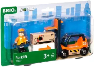 BRIO World 33573 - Wooden Toy Train Fork Lift Set - Interactive Play for Toddlers | Enhances Motor Skills | Safe & Compliant with All Safety Standards | Ideal for Kids Ages 3 and Up