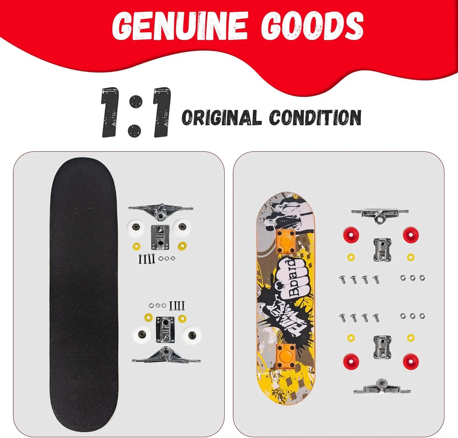 BROKIG TechToy Finger Skateboards Park for Kids,Mini Fingerboard Skatepark Training Finger Boards Toys Ramp Set Kit Boys Gift (HB11)