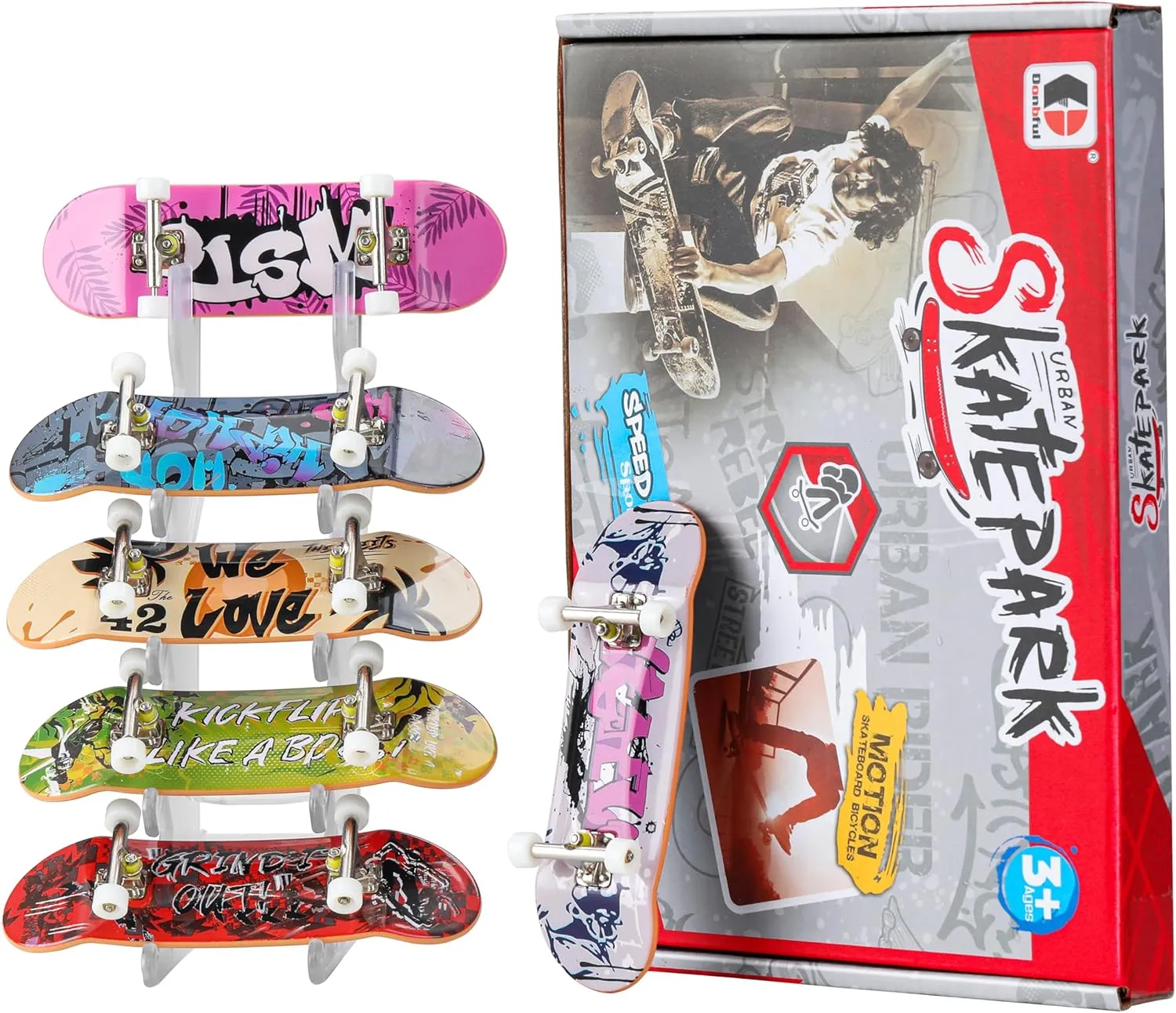 BROKIG TechToy Finger Skateboards Park for Kids,Mini Fingerboard Skatepark Training Finger Boards Toys Ramp Set Kit Boys Gift (HB11)