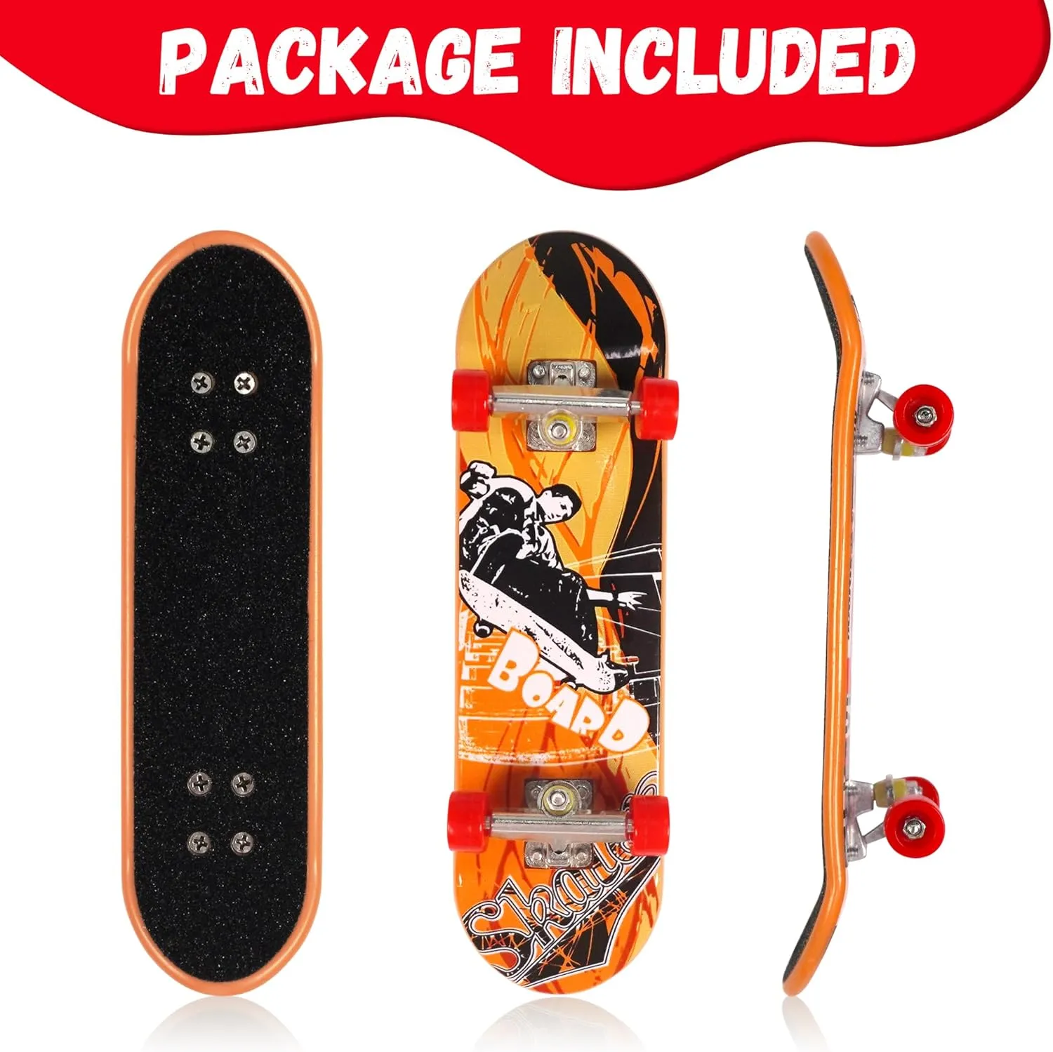 BROKIG TechToy Finger Skateboards Park for Kids,Mini Fingerboard Skatepark Training Finger Boards Toys Ramp Set Kit Boys Gift (HB11)
