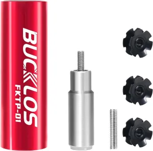 BUCKLOS Bike Fork Star Nut Setting Install Tool with Free Star Nuts and Spare Special Screws for 1", 1-1/8" Threadless Fork Tubes and Headset System, Stainless Steel Bicycle Star Nut Installation Tool