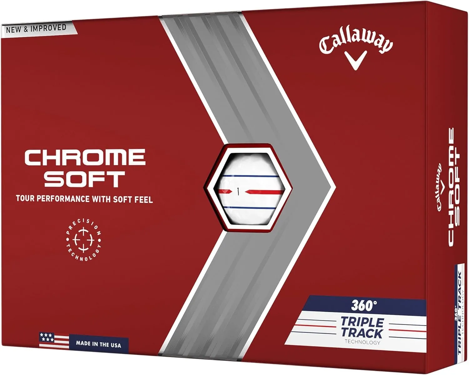 Callaway Golf Chrome Soft Golf Balls (2022 Version, 360 Triple Track, White)