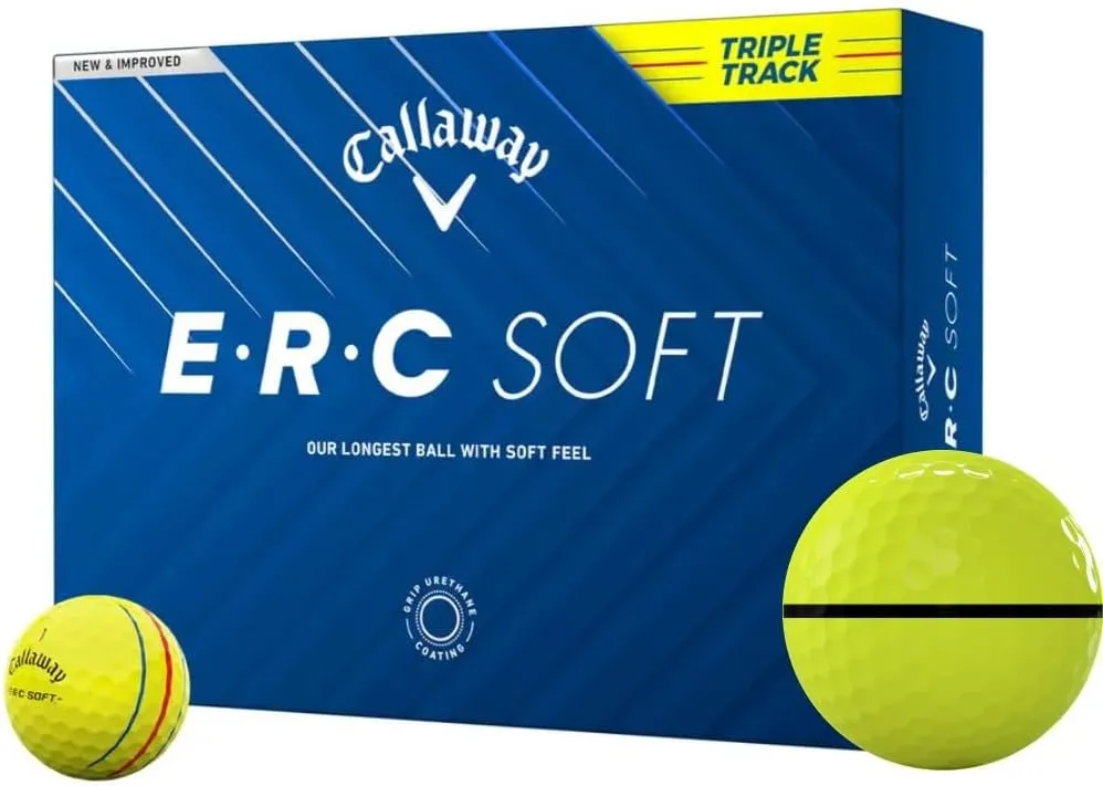 Callaway Golf ERC Soft Yellow Triple Track AlignXL Golf Balls - 2025 Model